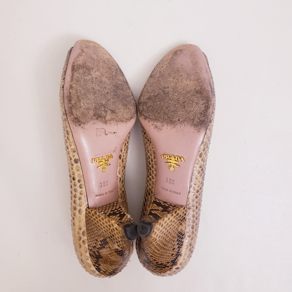 Prada Python Snakeskin Pattern Peeptoe Heels 36.5 - Picture 11 of 12